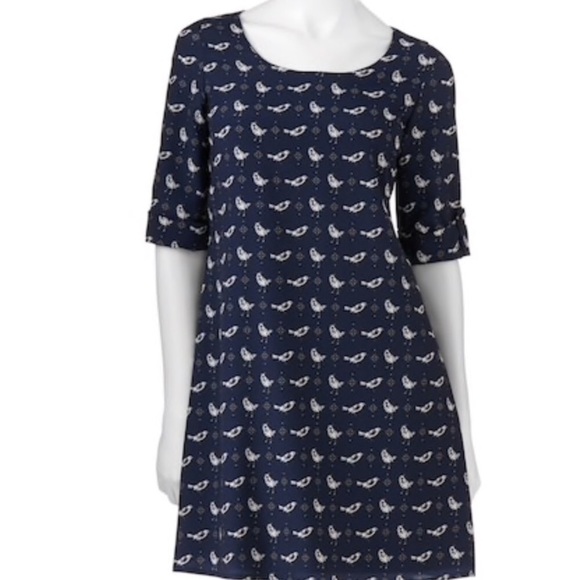 Lily Rose Dresses & Skirts - Lily Rose navy blue birds shift dress size  xsmall